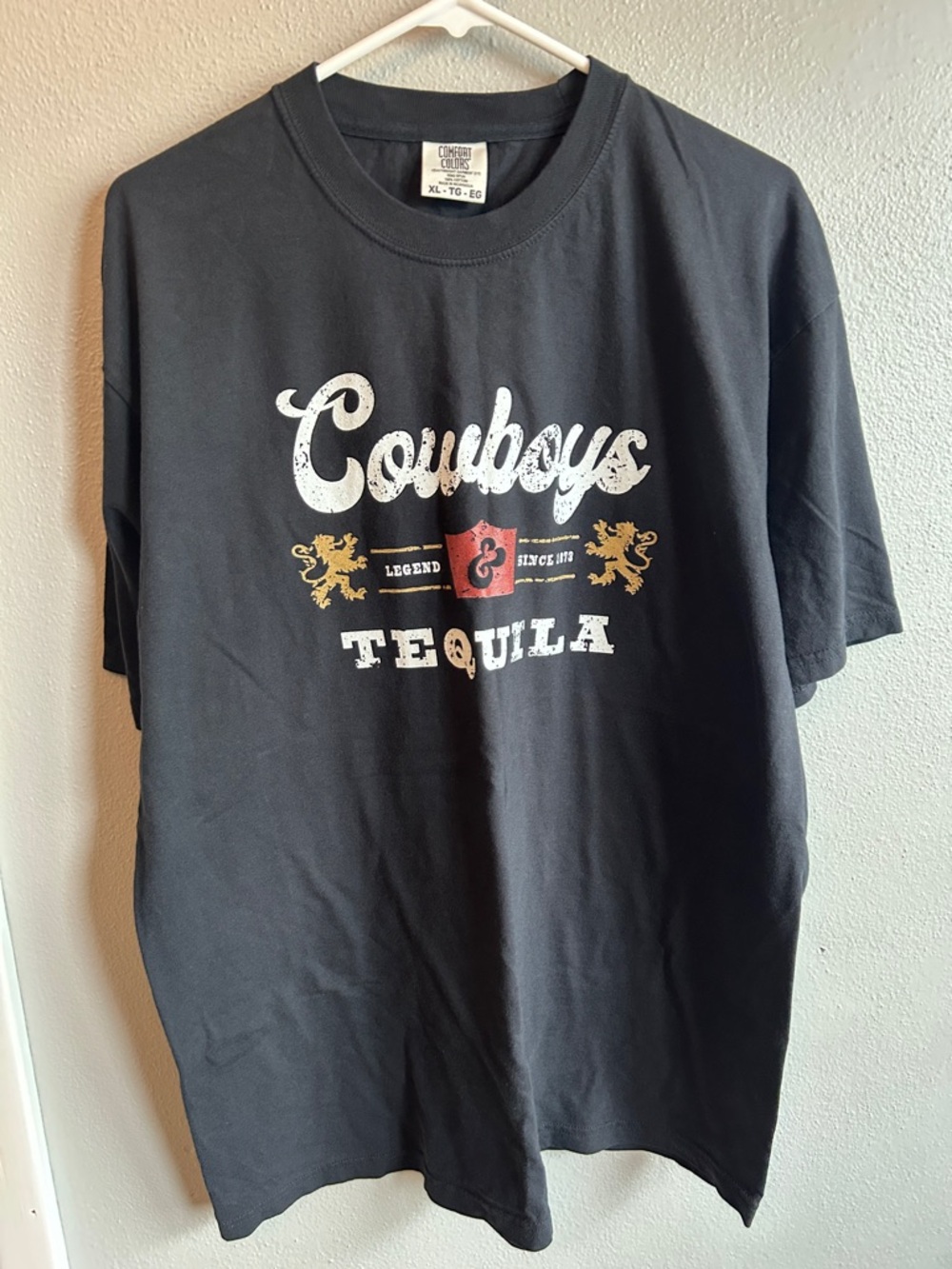 Comfort Colors Black 'Cowboys & Tequila' Short Sleeve Tee